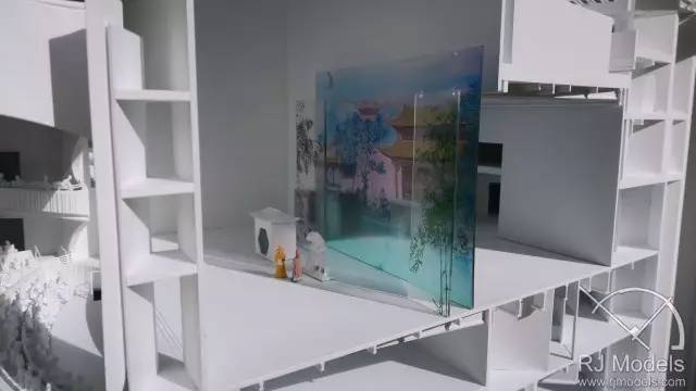 ▲戲曲中心概念模型的彩色伶人雕塑。