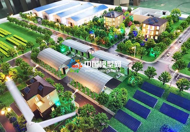 光伏電站應(yīng)用場景沙盤模型，太陽能光伏屋頂發(fā)電沙盤模型